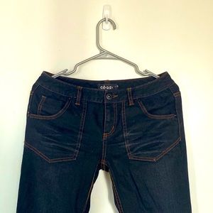 Black jean, women, orange frame texture